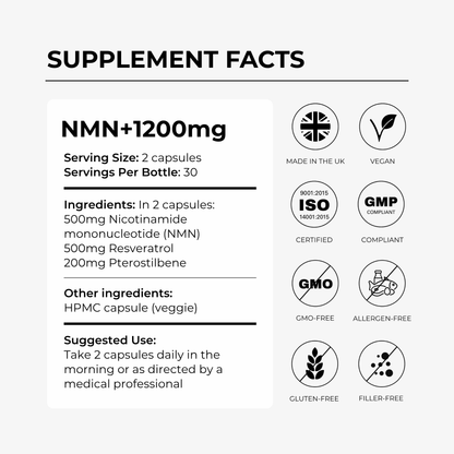 NMN+1200 (NMN, Resveratrol, Pterostilbene)