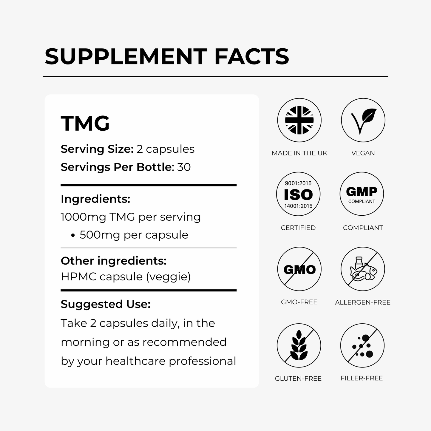 TMG 1000mg (Trimethylglycine)
